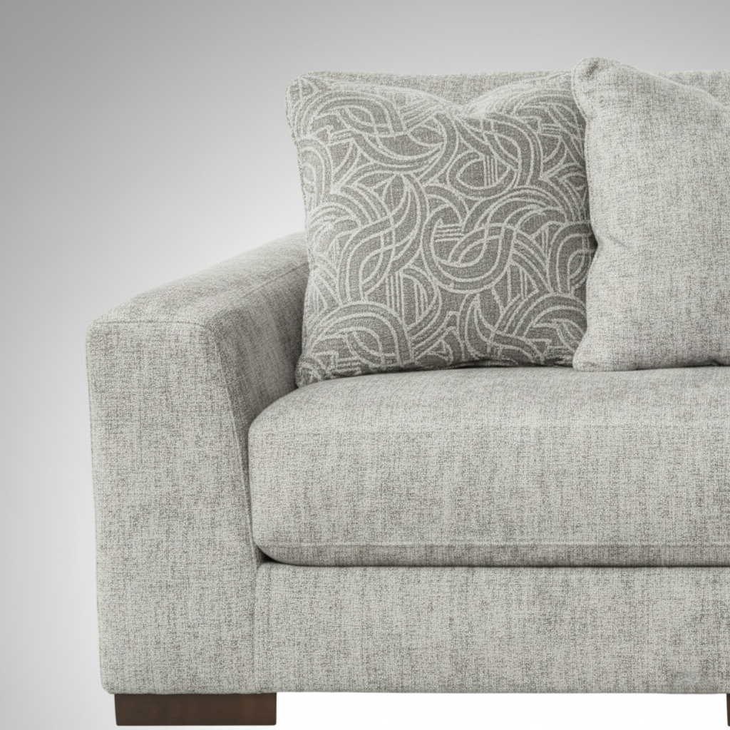 3 Seater Sofa For Home Furniture, Upholstery Fabric Premium And Durable Design For Living Room and Hall-Light Grey