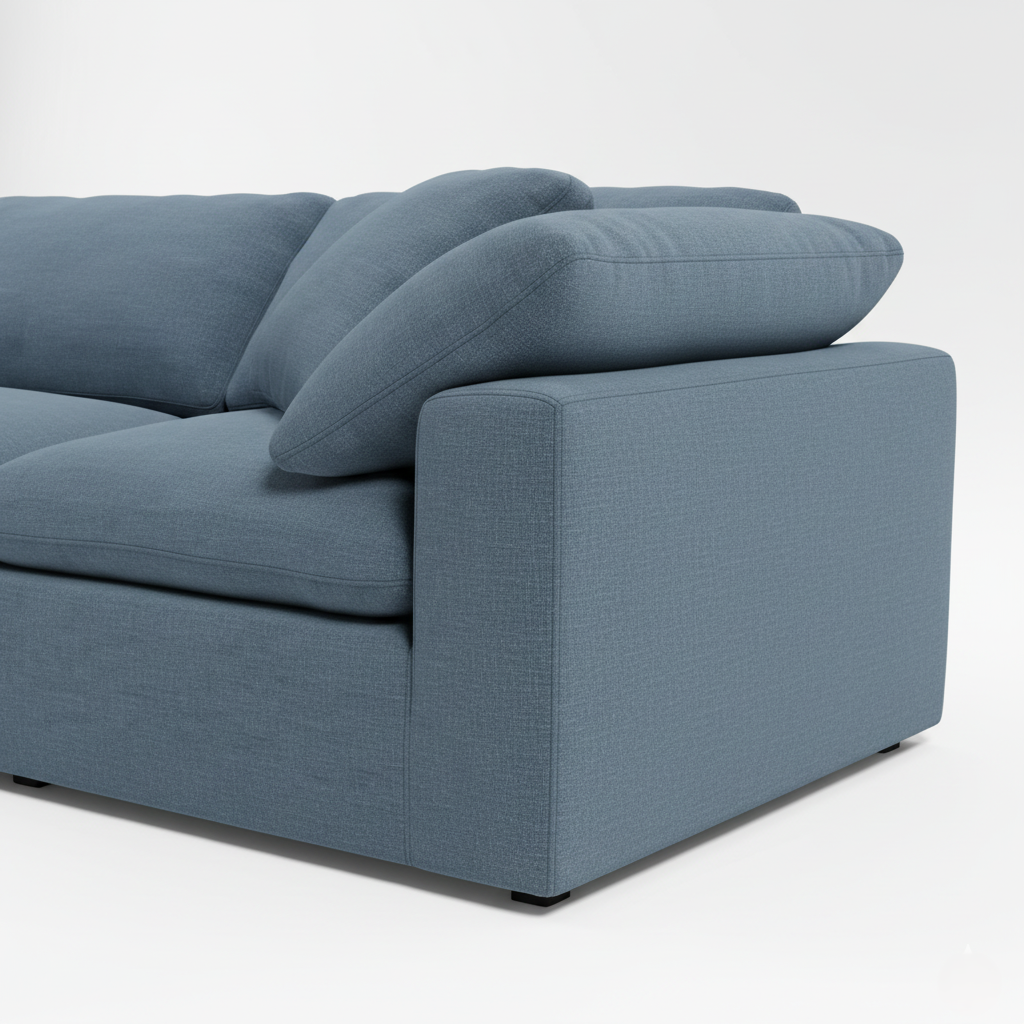 3 Seater & Sofa For Home Furniture, Upholstery Fabric Luxury & Durable Design For Living Room and Hall-Blue