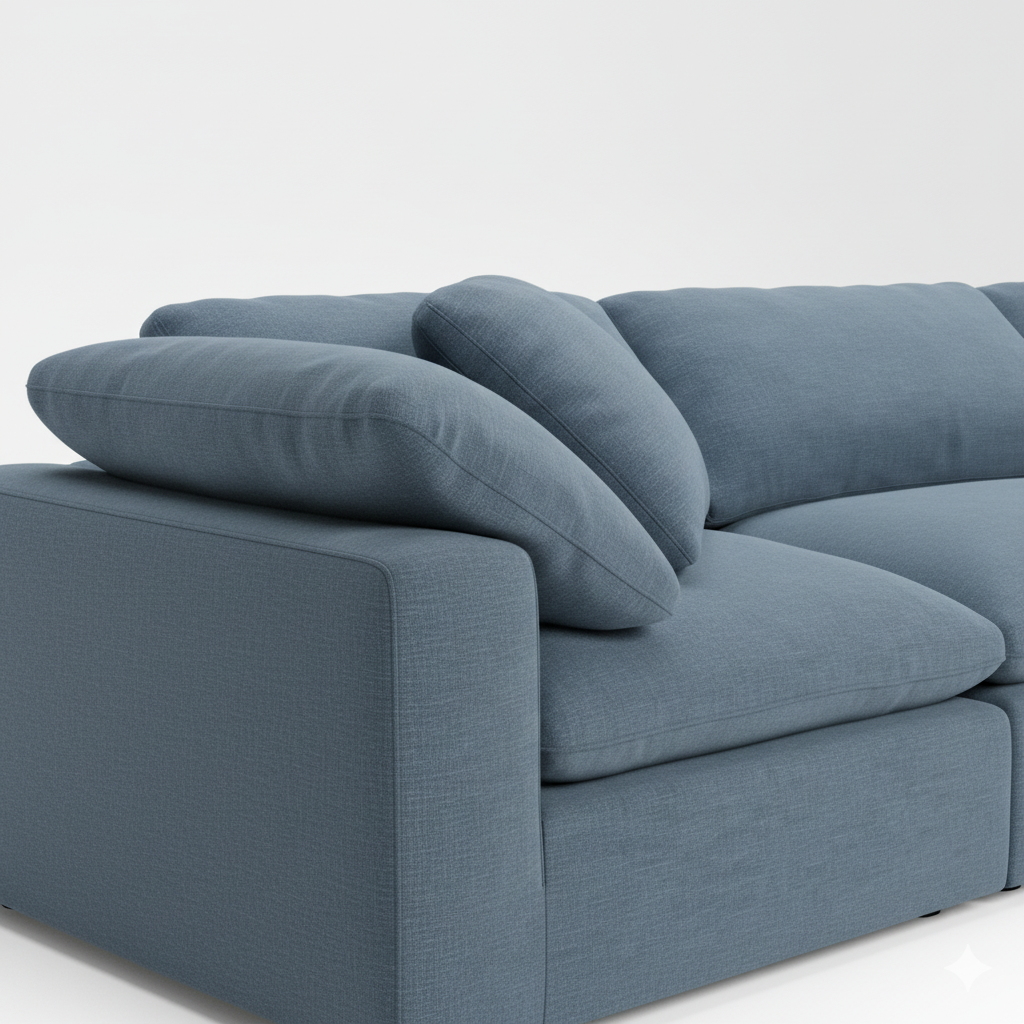 3 Seater & Sofa For Home Furniture, Upholstery Fabric Luxury & Durable Design For Living Room and Hall-Blue