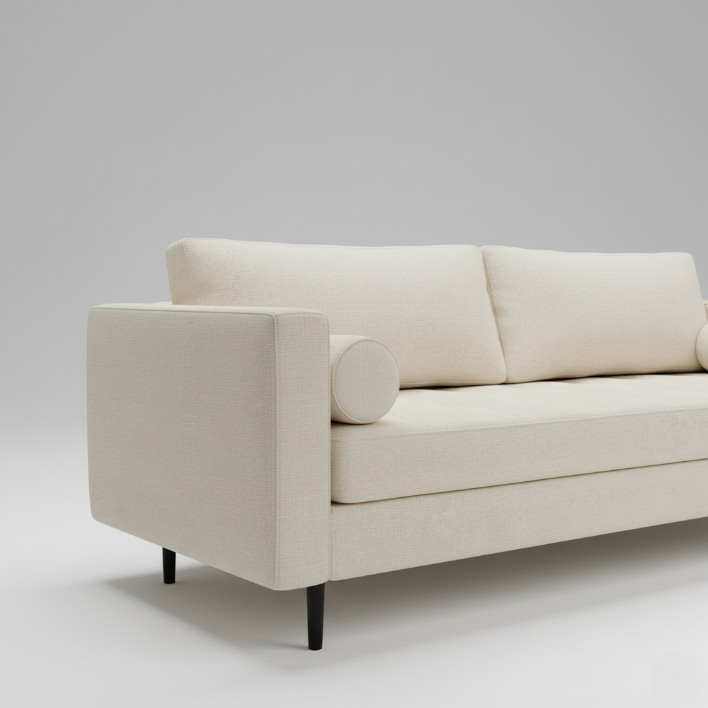 3 Seater Pu leatherette Sofa For Home And Furniture ,Modern and Durable Design For Living Room and Office-Beige