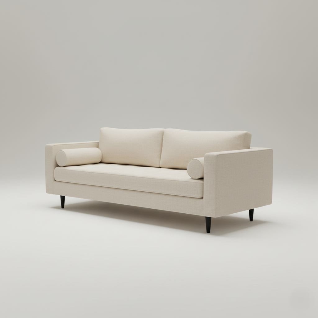 3 Seater Pu leatherette Sofa For Home And Furniture ,Modern and Durable Design For Living Room and Office-Beige