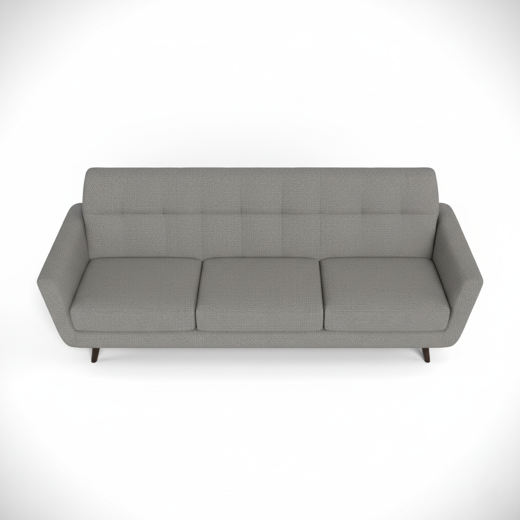 3 Seater Fabric Sofa For Home Furniture, Modern and Durable Design For Living Room and Office- Light Grey