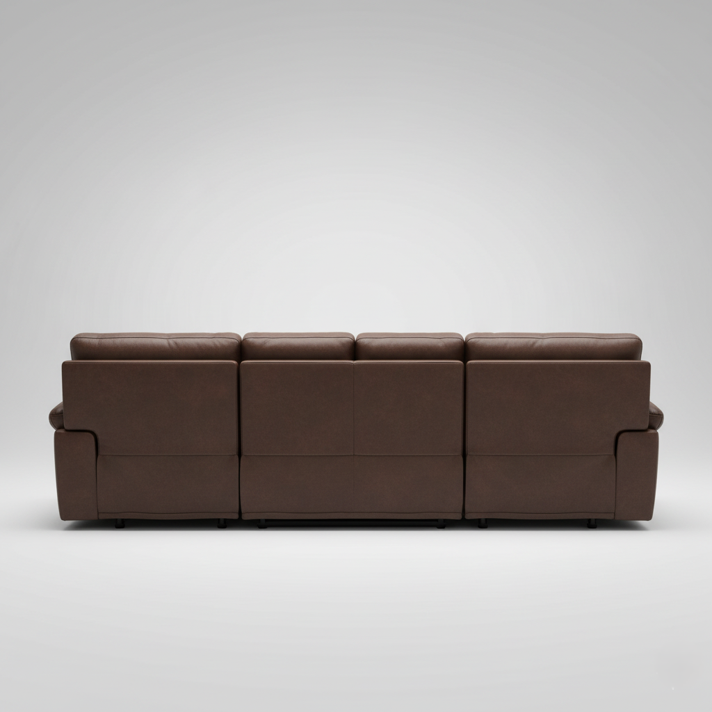 U Shape Sofa For Home Furniture, Upholstery Pu Leatherette Modern and Durable Design For Living Room and Office-Brown