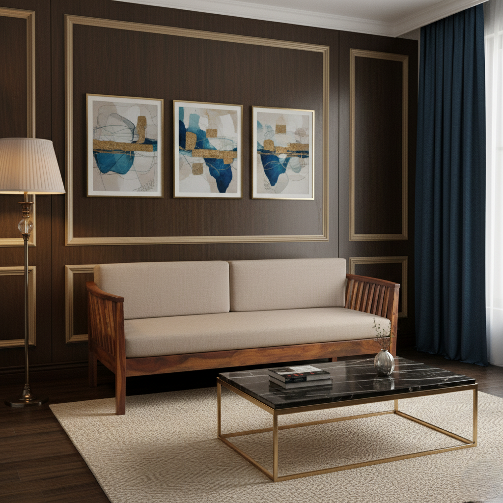 3 Seater Sofa For House Furniture Upholstery Suede Best Quality Fabric and Best Quality Wooden and Comfortable for Living Hall Room