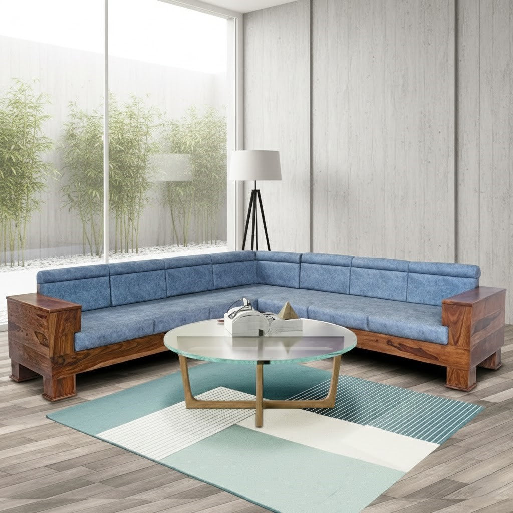 L-Seater Sofa For House Furniture High Durable Wood and Comfortable for Living Hall Room