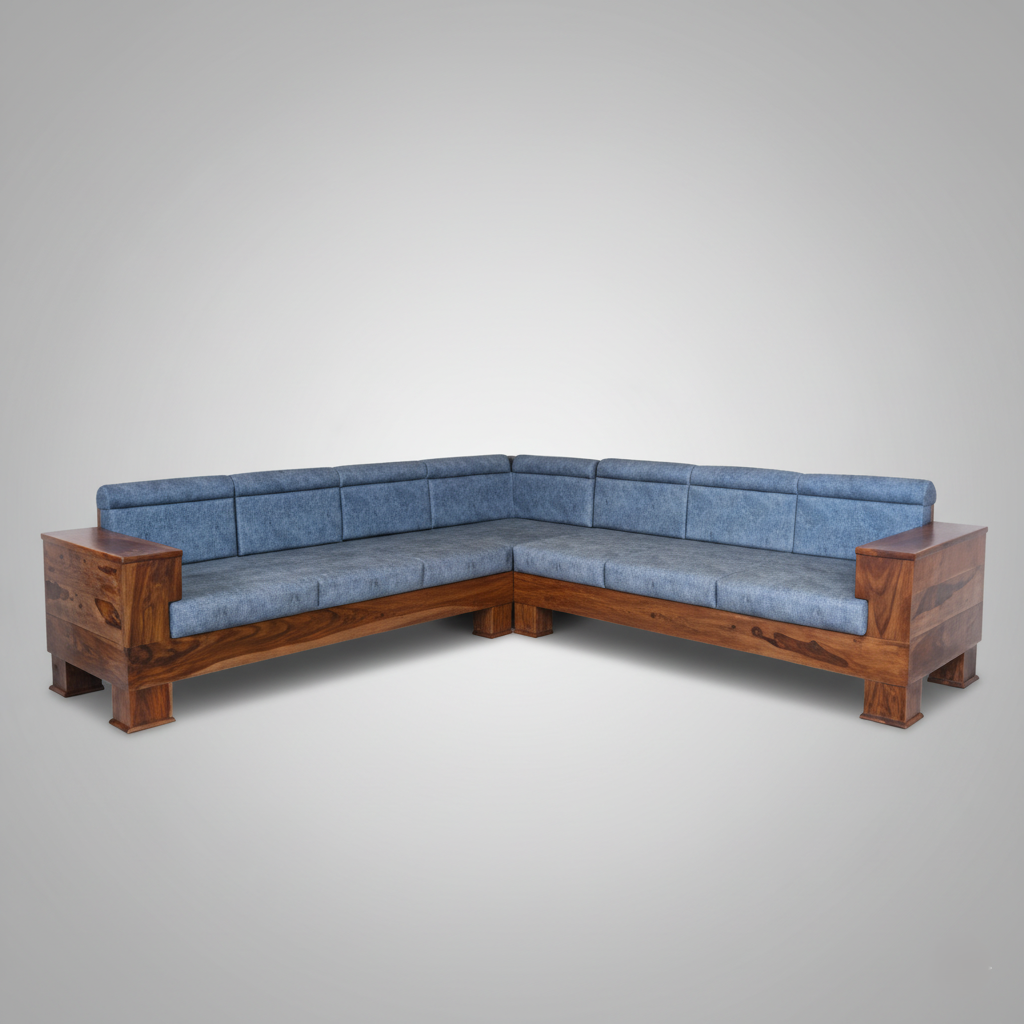 L-Seater Sofa For House Furniture High Durable Wood and Comfortable for Living Hall Room