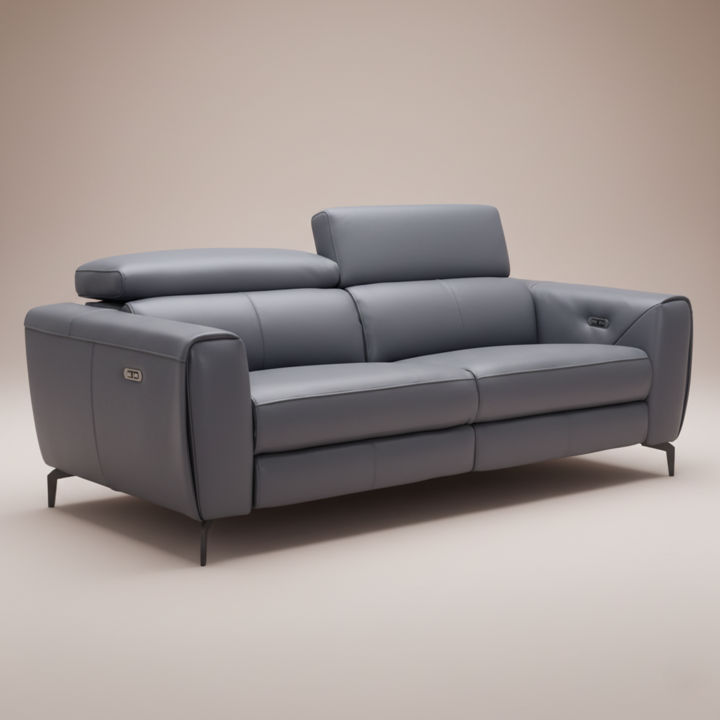 2 Seater Reclining Sofa For Home Furniture, Upholstery Pu Leatherette Premium And Durable Design For Living Room and Hall- Blue