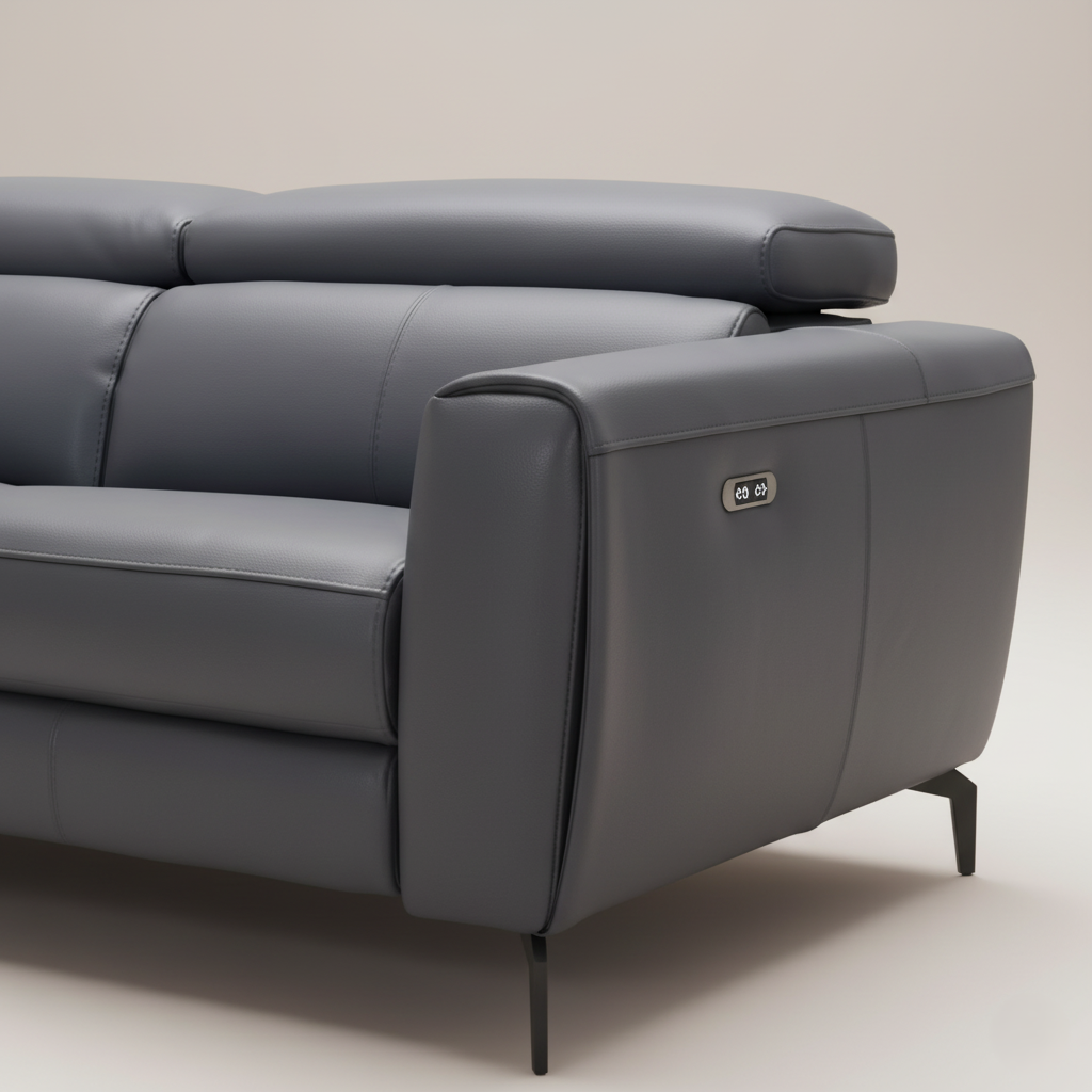 2 Seater Reclining Sofa For Home Furniture, Upholstery Pu Leatherette Premium And Durable Design For Living Room and Hall- Blue