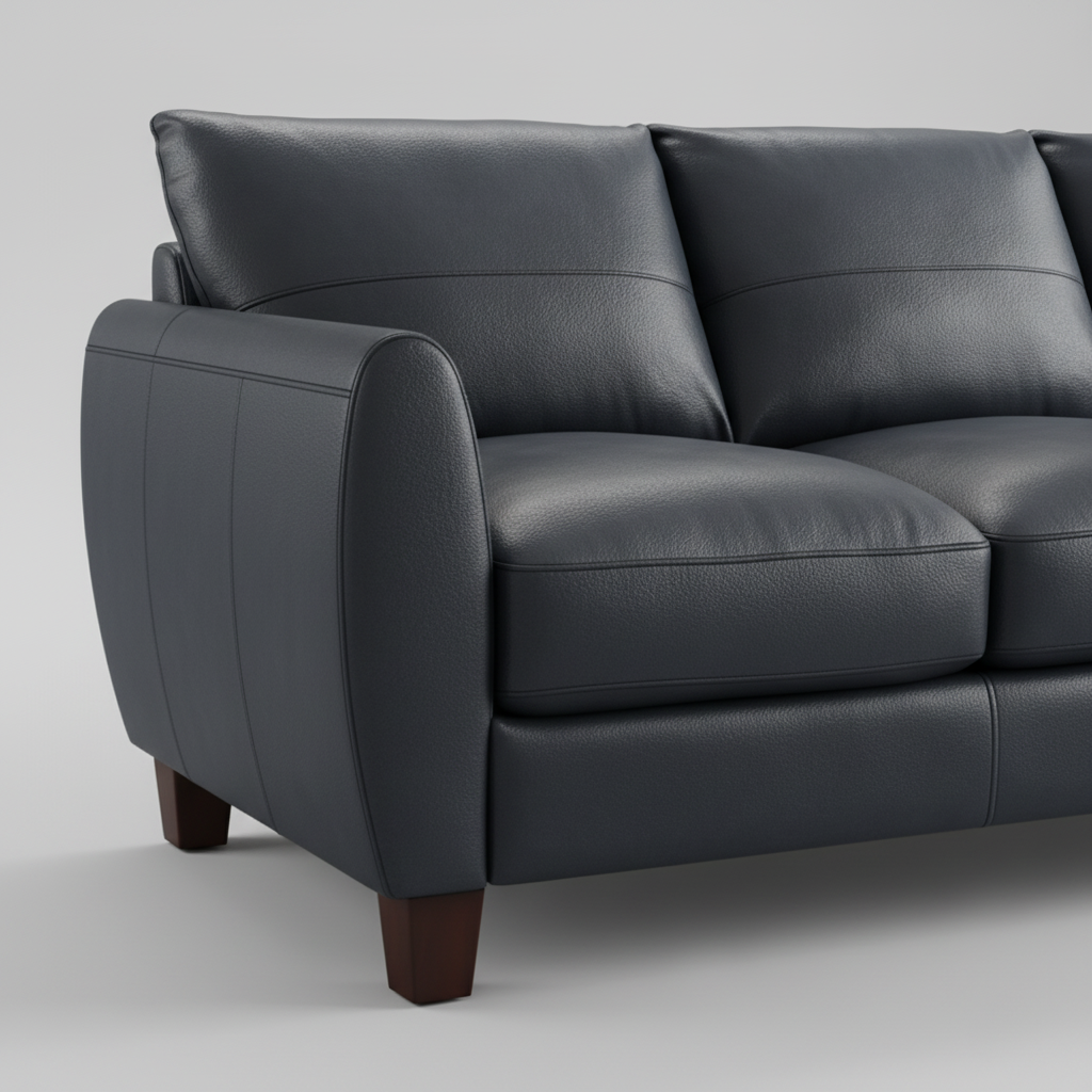 3 Seater Sofa For Home Furniture with Pu leatherette Upholstery Modern and Durable Design for Living Room and Office-Grey