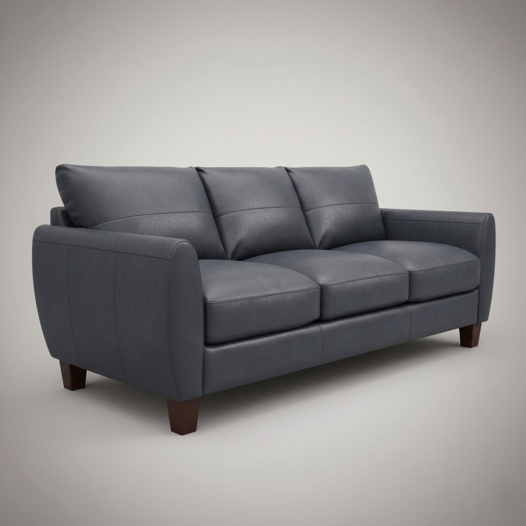 3 Seater Sofa For Home Furniture with Pu leatherette Upholstery Modern and Durable Design for Living Room and Office-Grey