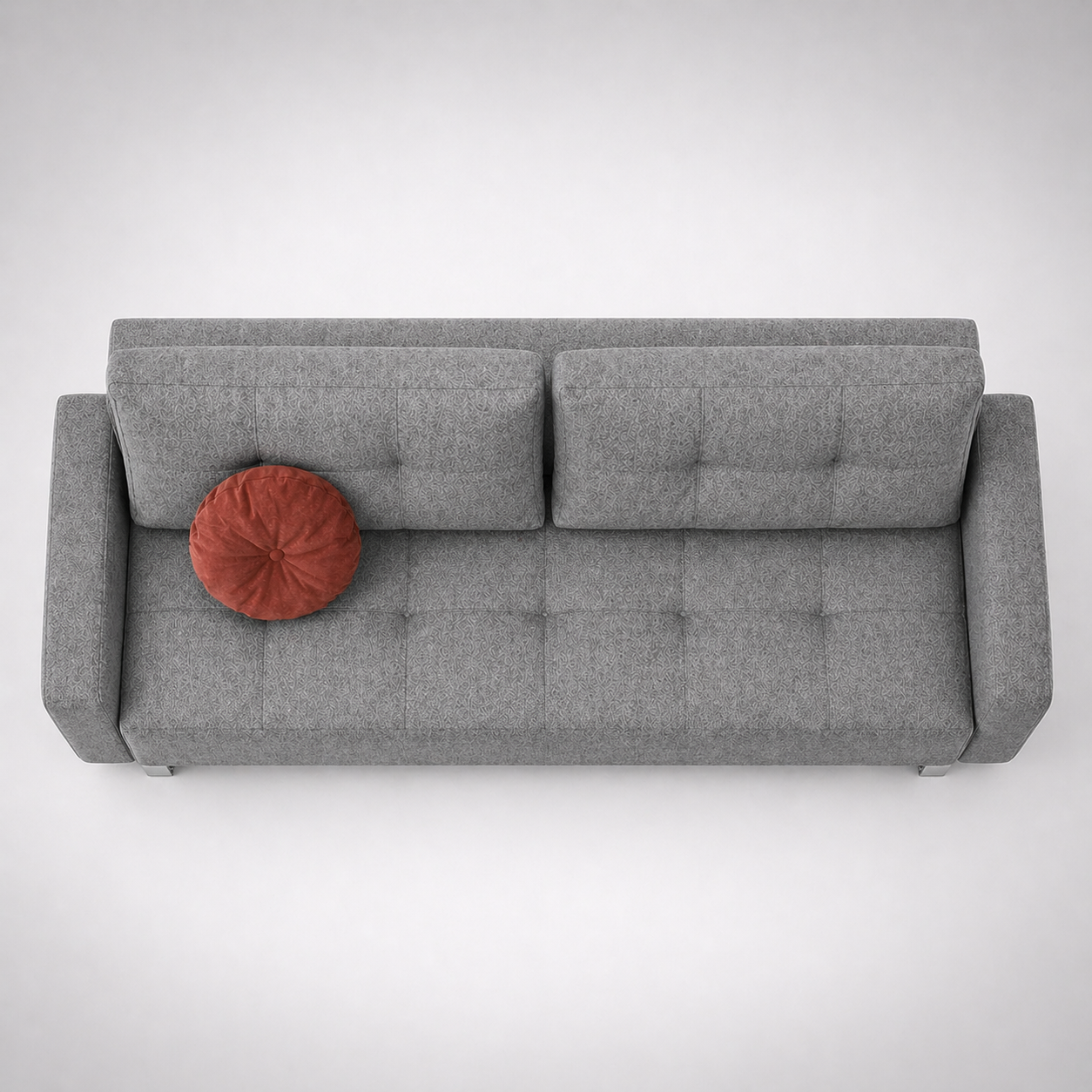 Modern Fabric Sofa Cum Bed with Metal Frame, Sofa Bed Convertible, Space Saving Scandinavian Design Comfortable Seating and Sleeping