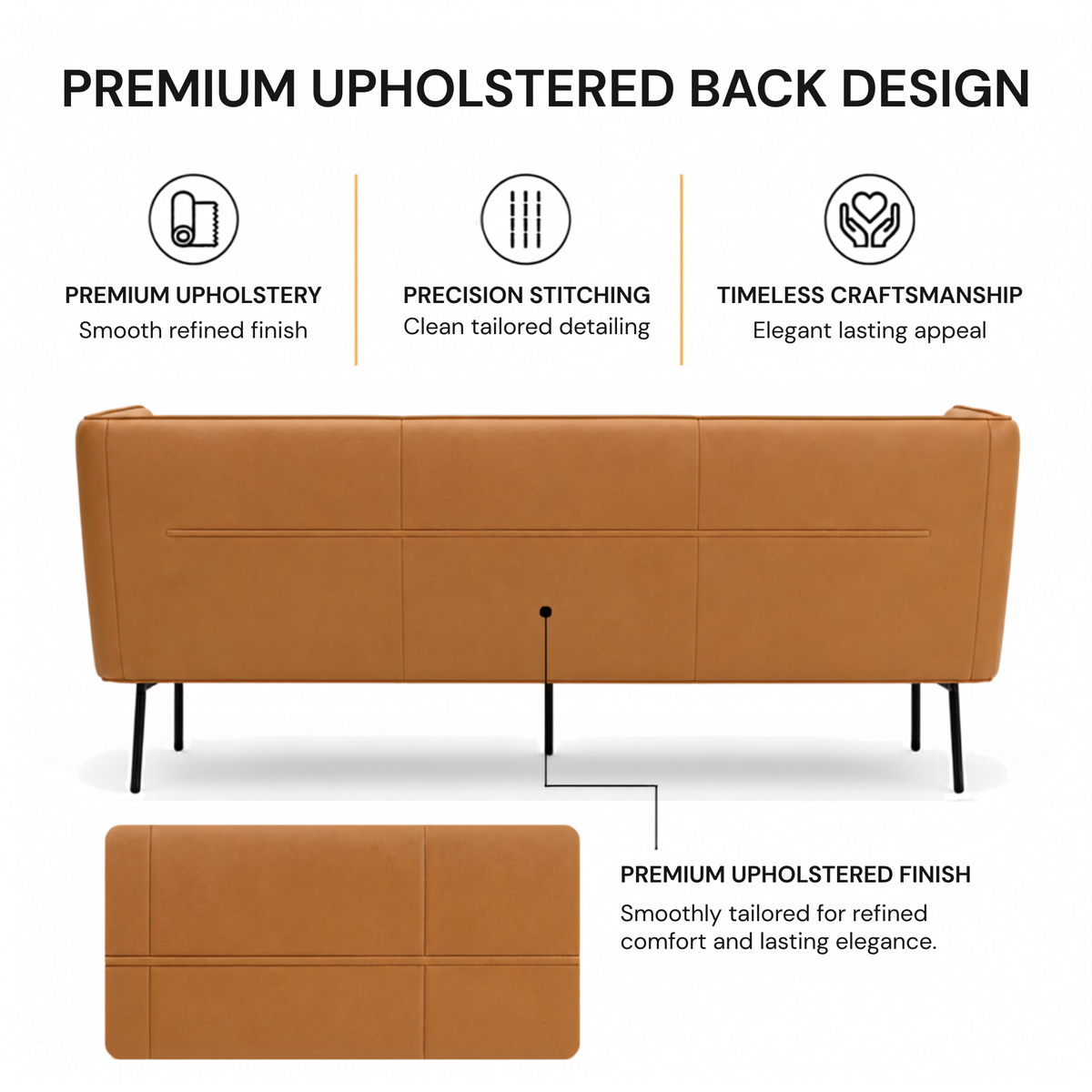 3-Seater Sofa For Home Furniture Modern Design Upholstery Pu Leatherette and Comfortable Seating for Living Room