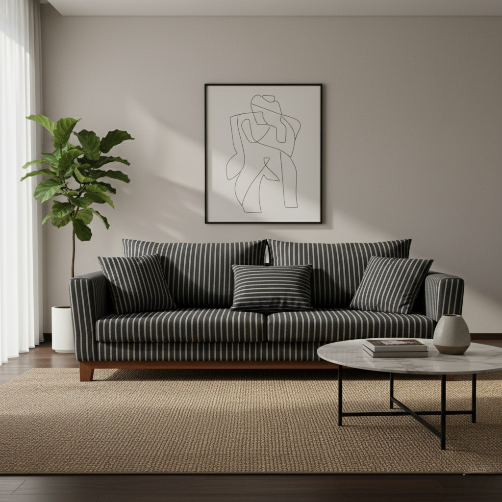 3 Seater Sofa For Home Furniture Upholstery Velvet Modern And Durable Design For Living Room