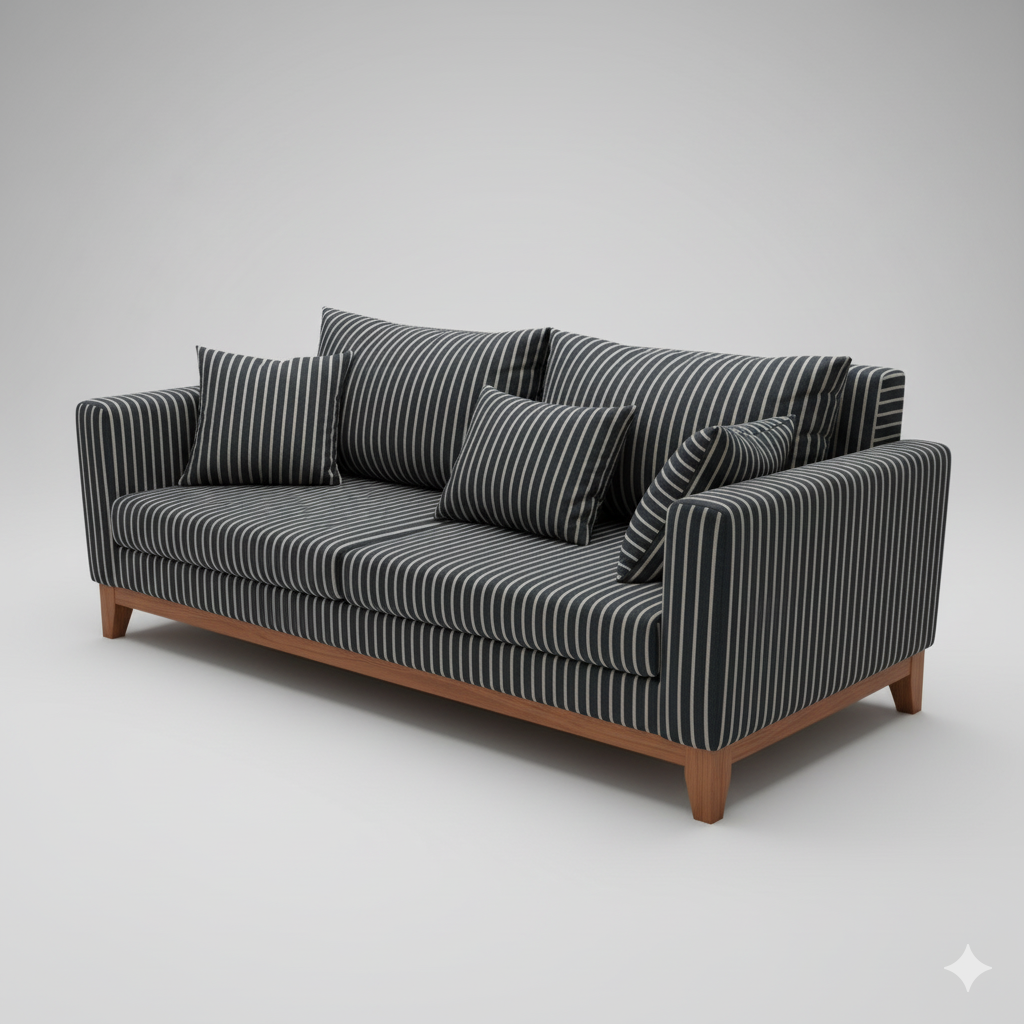 3 Seater Sofa For Home Furniture Upholstery Velvet Modern And Durable Design For Living Room