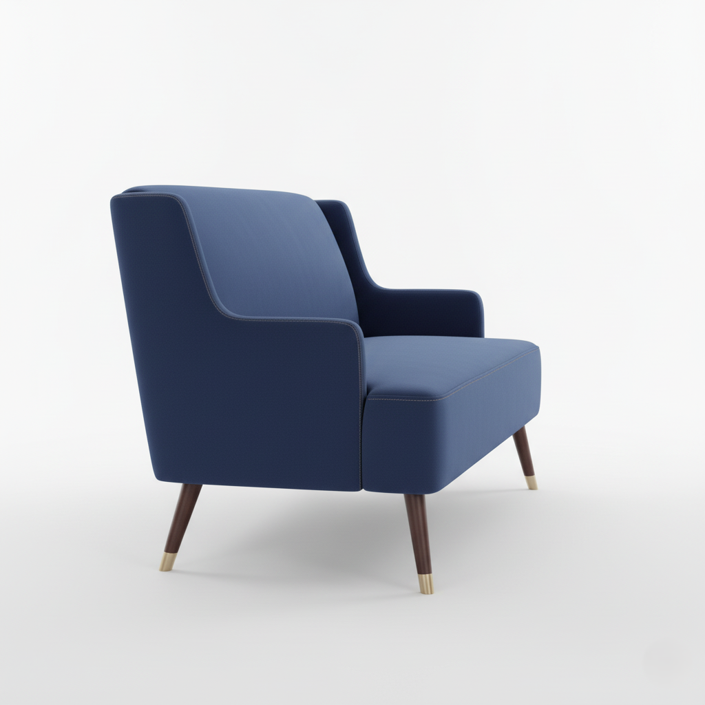 2 Seater Sofa For Home Furniture Upholstery Velvet Premium Comfortable & Sofa & Durable Design For Living Room -Navy Blue