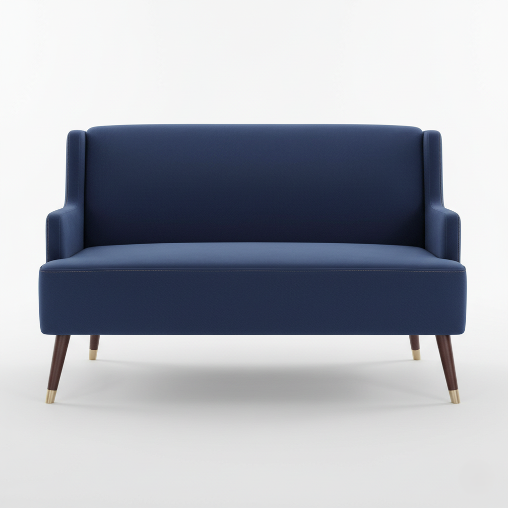 2 Seater Sofa For Home Furniture Upholstery Velvet Premium Comfortable & Sofa & Durable Design For Living Room -Navy Blue