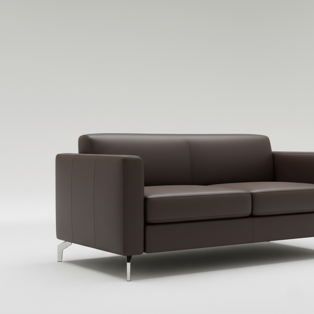 2 Seater Sofa For Home Furniture Upholstery Pu Leatherette Premium Comfortable Sofa Durable Design For Living Room-Brown