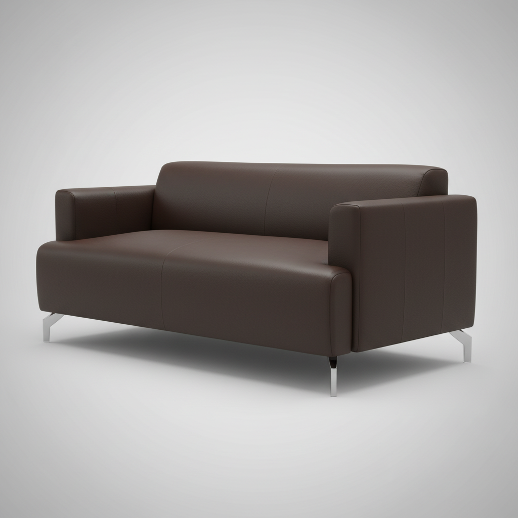 2 Seater Sofa For Home Furniture Upholstery Pu Leatherette Premium Comfortable Sofa Durable Design For Living Room-Brown