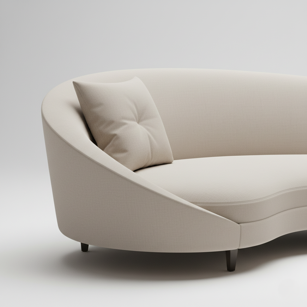 3 Seater Sofa For Home Furniture Upholstery Velvet Premium Comfortable & Sofa Durable Design For Living Room - Cream