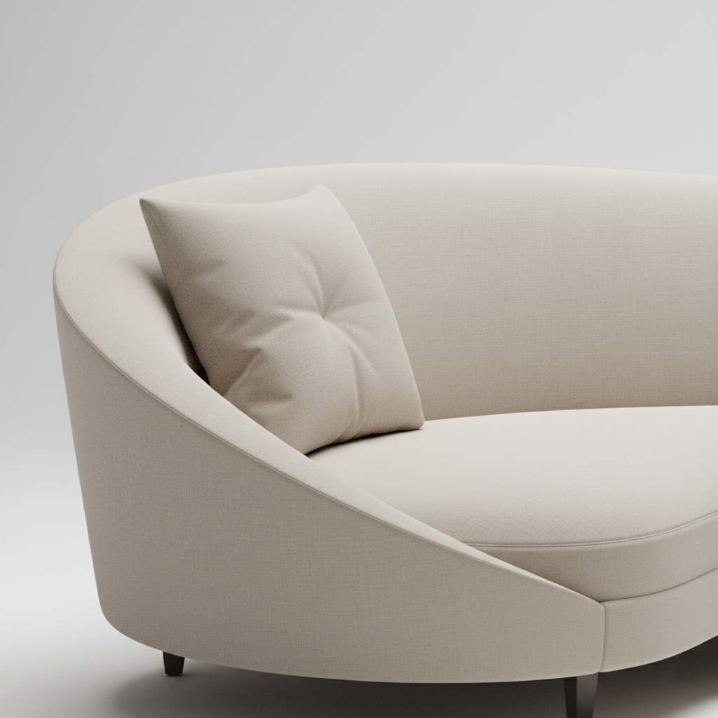 3 Seater Sofa For Home Furniture Upholstery Velvet Premium Comfortable & Sofa Durable Design For Living Room - Cream