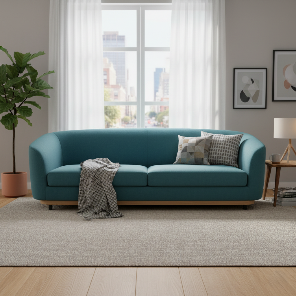 Premium Modern 3-Seater Living Room Sofa | Elegant Minimalist Design, Plush Comfort Seating, Strong Wooden Frame, Premium Fabric Finish