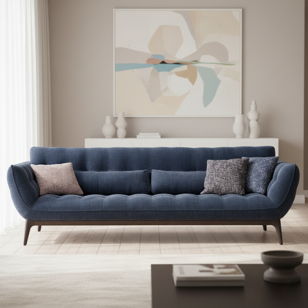 Luxury 3-Seater Premium Sofa for Living Room | Modern Design, Upholstery Fabric, A-Class Wood Construction