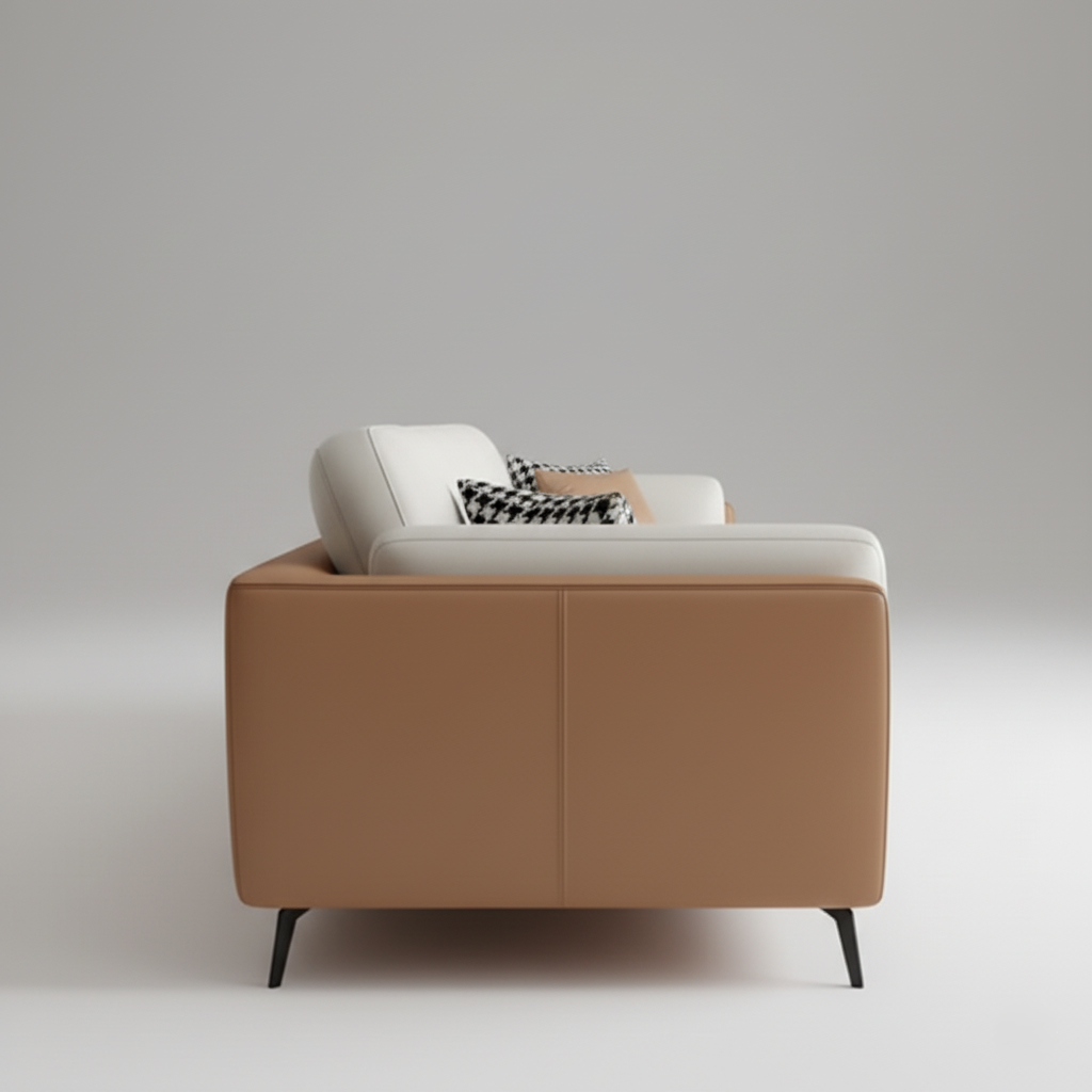 L-Seater Sofa for Living Room PU Leatherette Upholstery, Superior Fabric, and Sturdy Wood Frame for a Premium Look and Lasting Durability