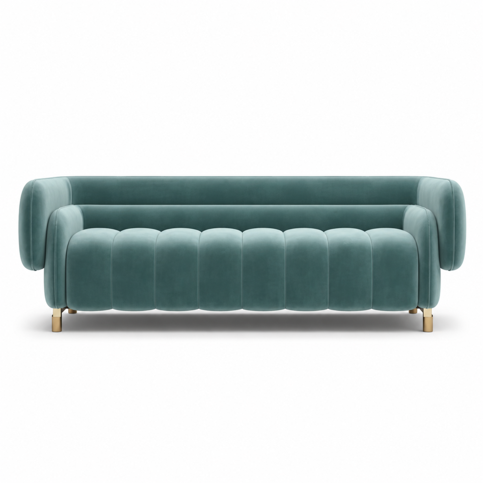 3-Seater Sofa Luxurious Blend Of Modern Design And Supreme Comfort, Featuring Elegant Channel Tufting And A Captivating Teal Hue For Sophisticated Living