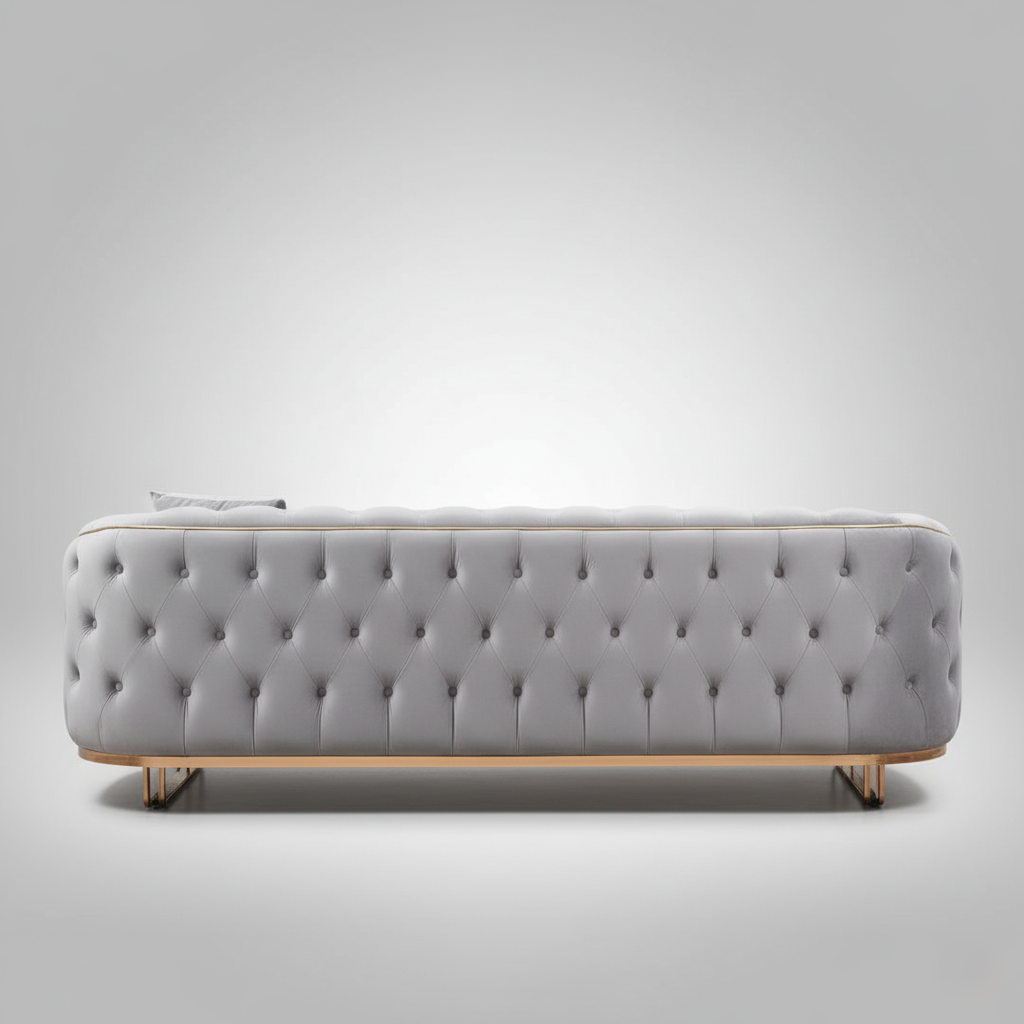 ঘরের আসবাবপত্রের জন্য ৩-সিটের সোফা, স্যুয়েড ফ্যাব্রিক এবং সেরা মানের ফ্যাব্রিক এবং শীর্ষ মানের কাঠ এবং আধুনিক এবং বিলাসবহুল