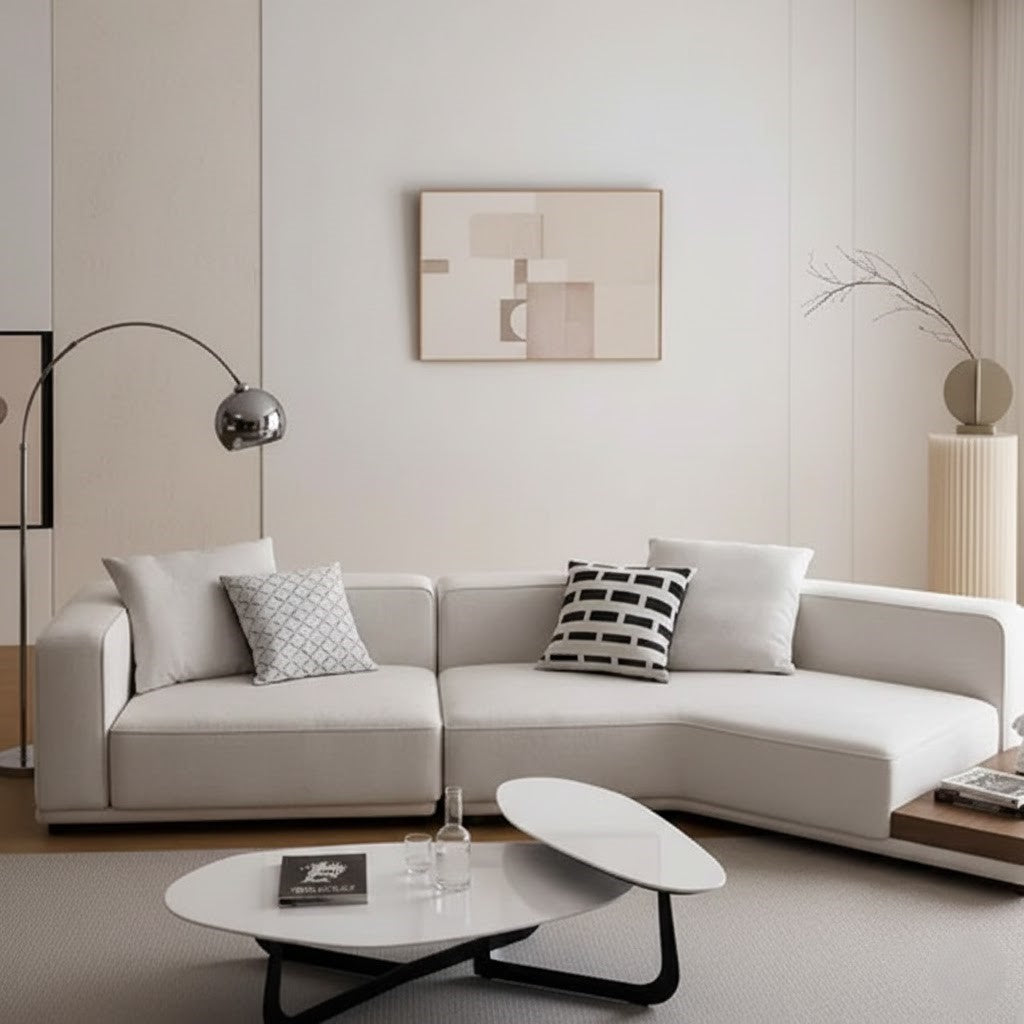 L-Shape Sofa For Home Furniture Premium Fabric Sofa with Comfortable Design