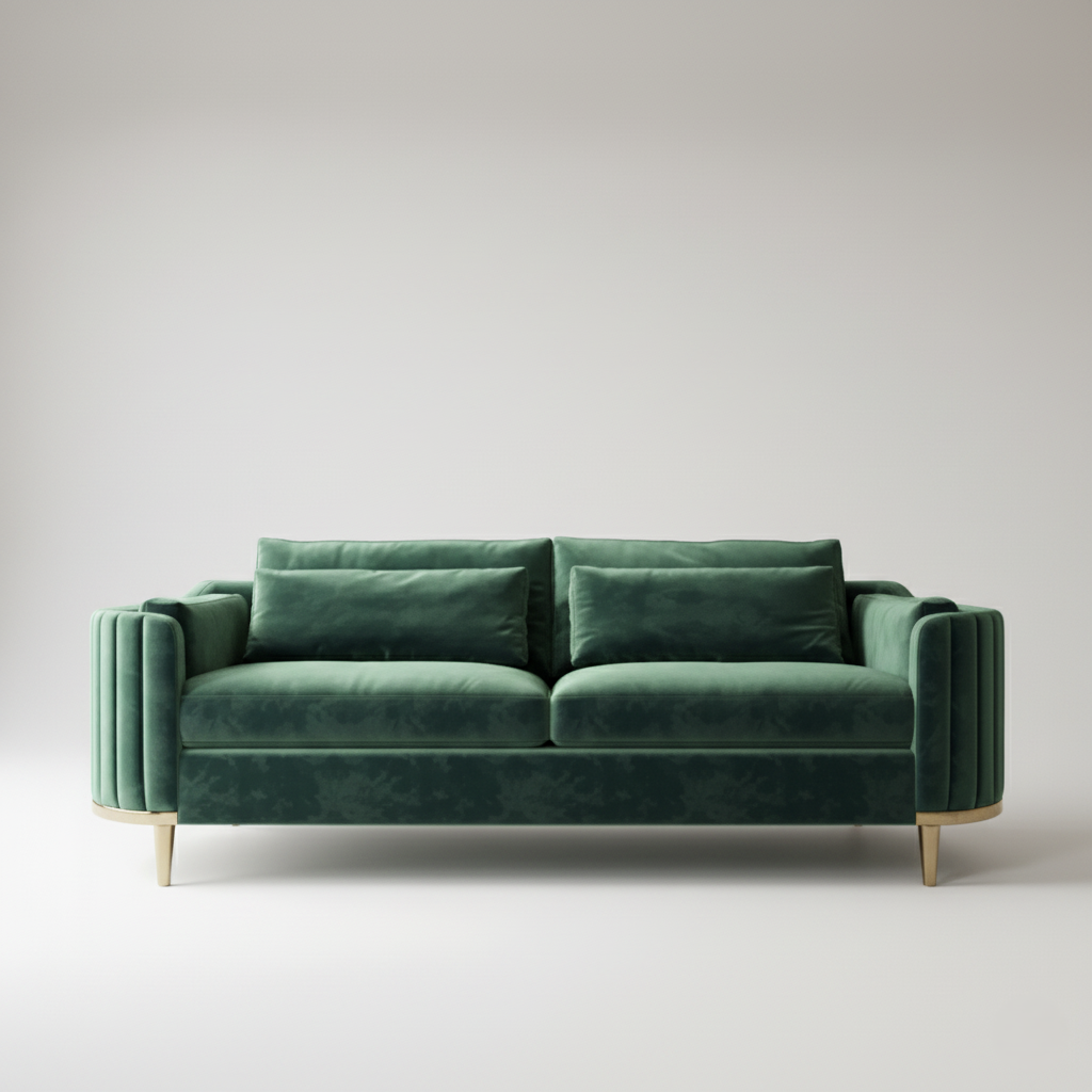 2 Seater Sofa For House Furniture Upholstery Velvet Best Quality Fabric and Best Quality Wood and Comfortable and Premium With Metal Leg
