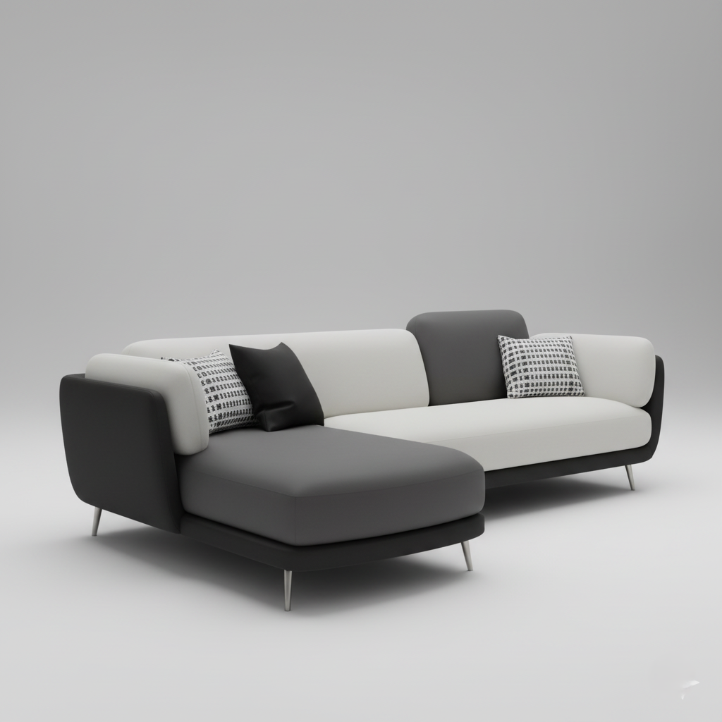 L-Seater Sofa for Home Use with PU Leatherette upholstery, and Solid Premium Wood, Perfect Blend of Comfort and Modern Design