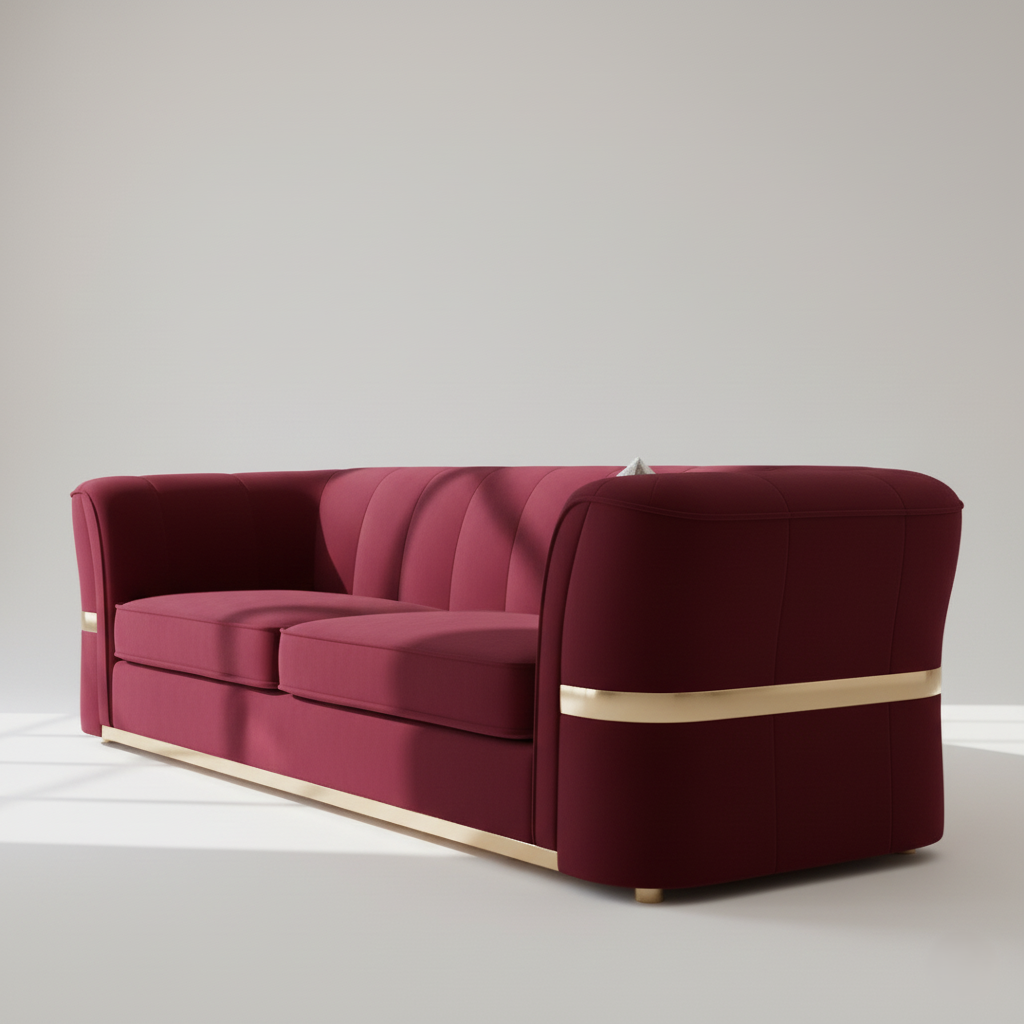 3-Seater Sofa for Home Crafted with Luxurious Velvet Fabric and a Durable Hardwood Frame, Offering Superior Comfort and Contemporary Style
