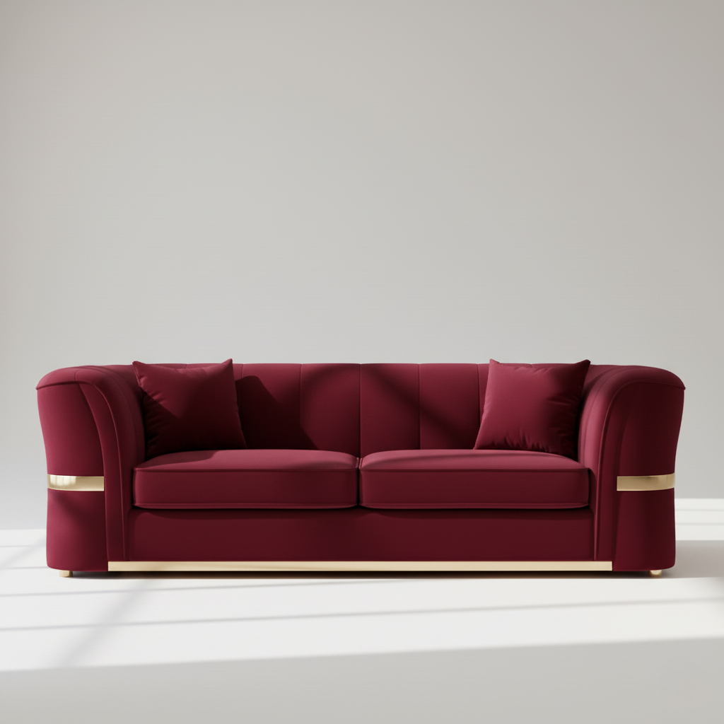 3-Seater Sofa for Home Crafted with Luxurious Velvet Fabric and a Durable Hardwood Frame, Offering Superior Comfort and Contemporary Style