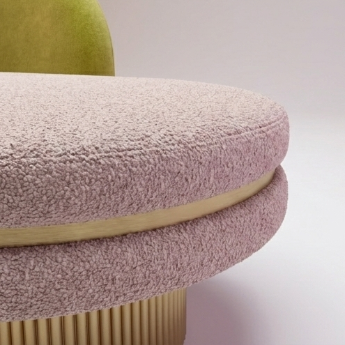 ভেলভেট ফ্যাব্রিক দিয়ে তৈরি ইতালীয়-আধুনিক ডিজাইনের ৩-সিটের সোফা, বসার ঘরের জন্য উন্নত আরাম এবং স্থায়িত্ব।