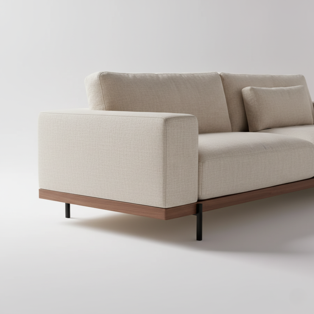 L-Shape Sofa For Home Furniture Upholstery Suede Fabric and Best Quality Fabric and A-Class Quality Wood and Modern and Elegance