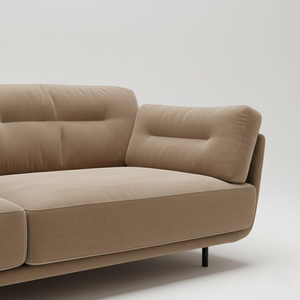 বিলাসবহুল ৩-সিটার সোফা | প্রিমিয়াম সোয়েড গৃহসজ্জার সামগ্রী | টেকসই কাঠের ফ্রেম | বসার ঘরের জন্য আদর্শ