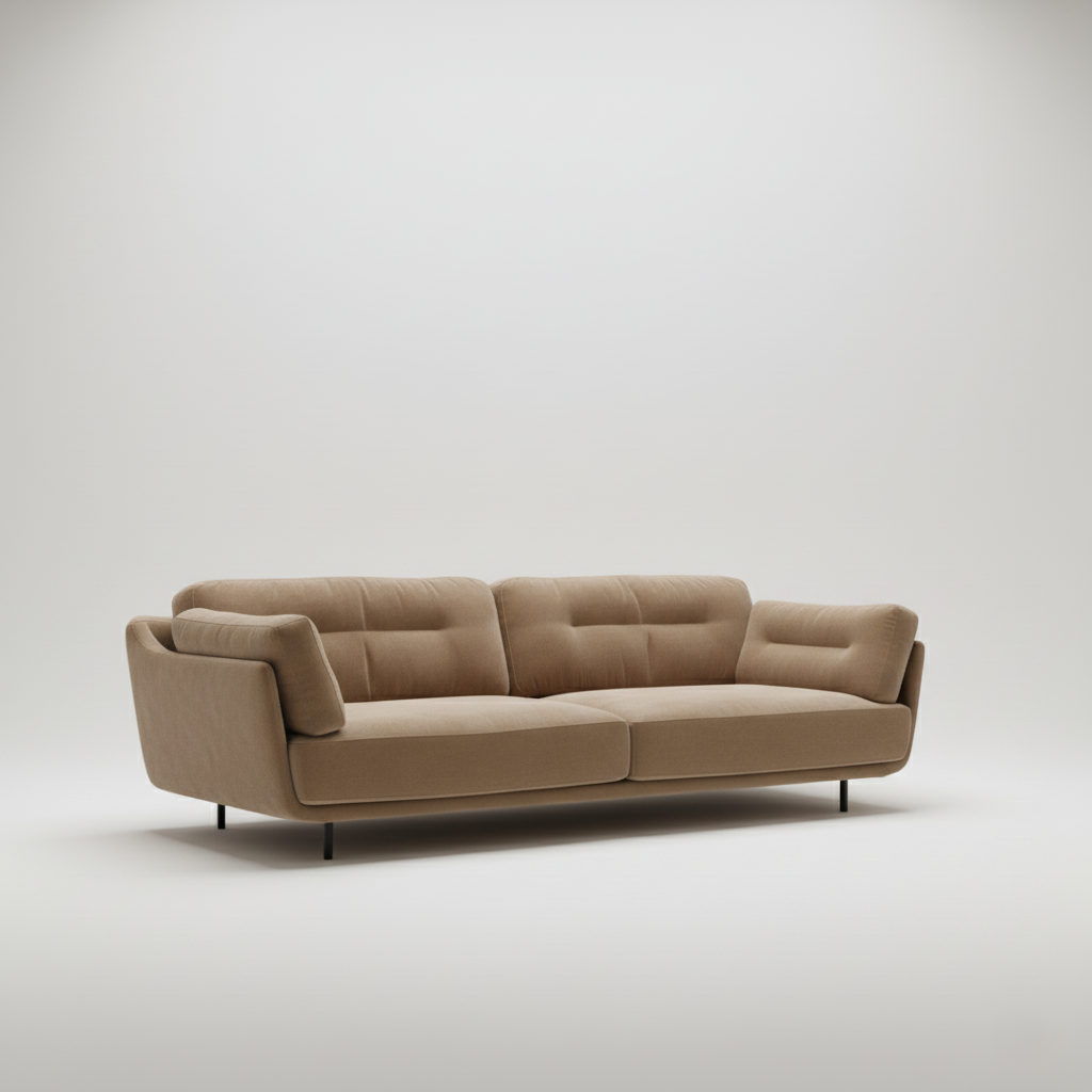 বিলাসবহুল ৩-সিটার সোফা | প্রিমিয়াম সোয়েড গৃহসজ্জার সামগ্রী | টেকসই কাঠের ফ্রেম | বসার ঘরের জন্য আদর্শ