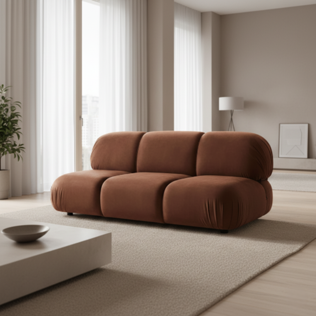 প্রিমিয়াম ৩-সিটার হোম সোফা | মার্জিত ফ্যাব্রিক আসবাবপত্র | সলিড কাঠ এবং প্লাইবোর্ড কাঠামো টেকসই মানের কাঠ