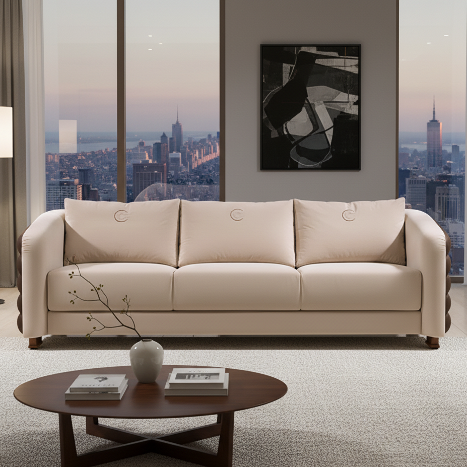 ঘরের আসবাবপত্রের জন্য ৩-সিটের সোফা, আসবাবপত্রের সাজসজ্জা, মার্জিত কাপড়, সেরা মানের কাপড় এবং টেকসই মানের কাঠ এবং বিলাসবহুল এবং আধুনিক