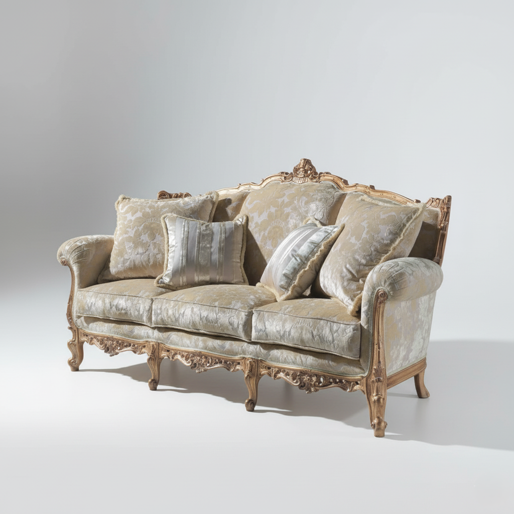 3-Seater Sofa For Home Furniture Upholstery Suede Fabric Best Quality Fabric and Durable Quality Wood and Deluxe and Royal