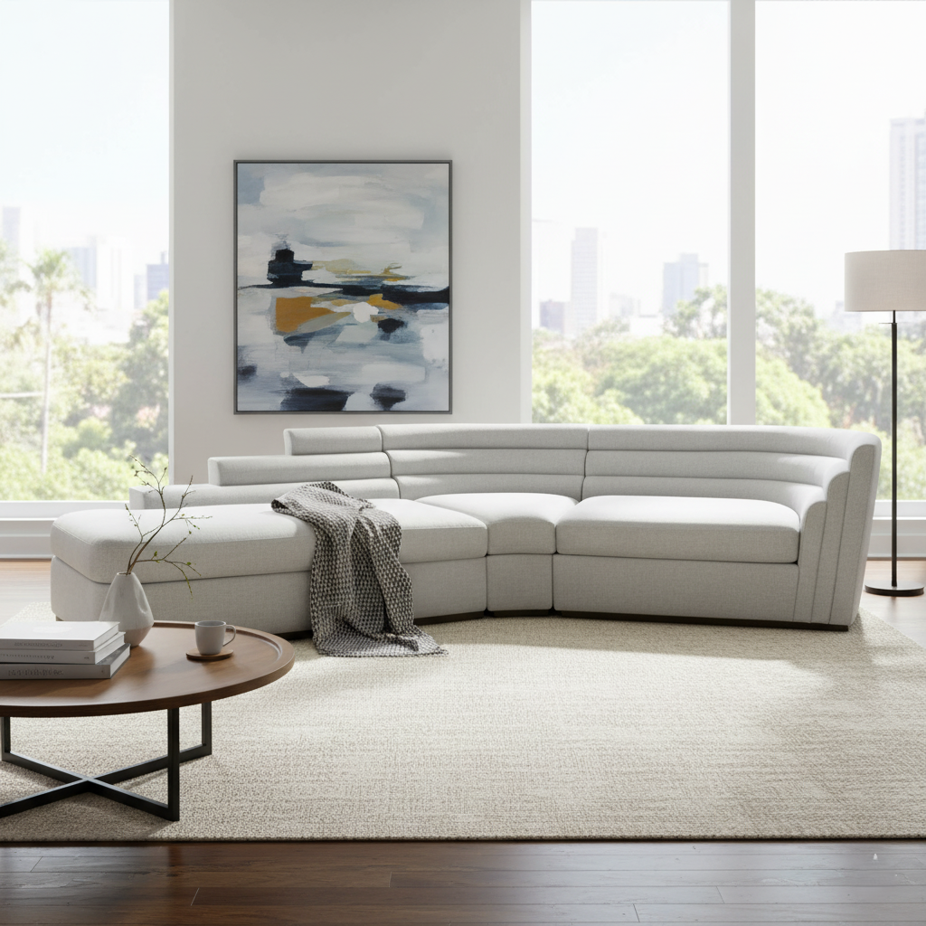 ঘরের আসবাবপত্রের জন্য ৩-সিটার সোফা, পু লেদারেট, আরামদায়ক বসার ঘরের আরামের জন্য উপযুক্ত - সাদা