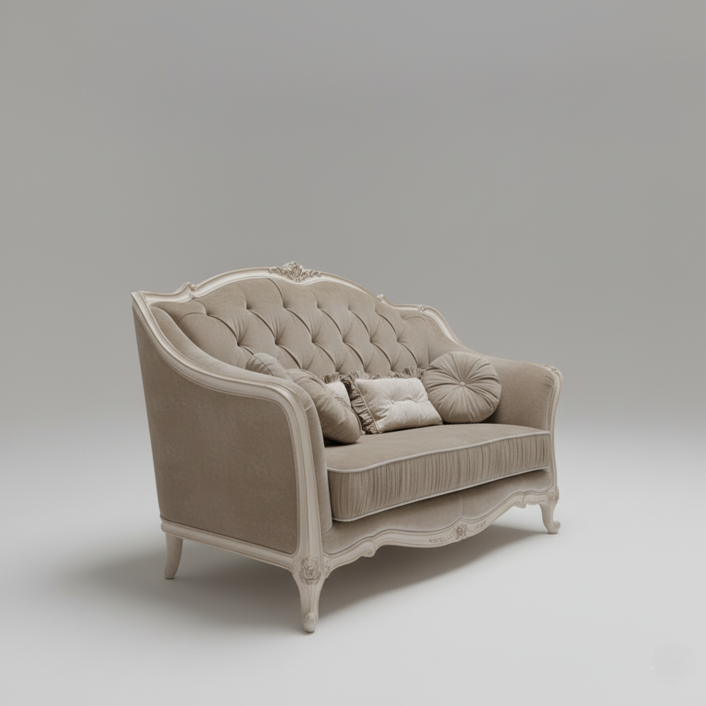 2-Seater Luxury Sofa For Home Space, Velvet Upholstery, and Superior Comfort for Elegant Home Interiors