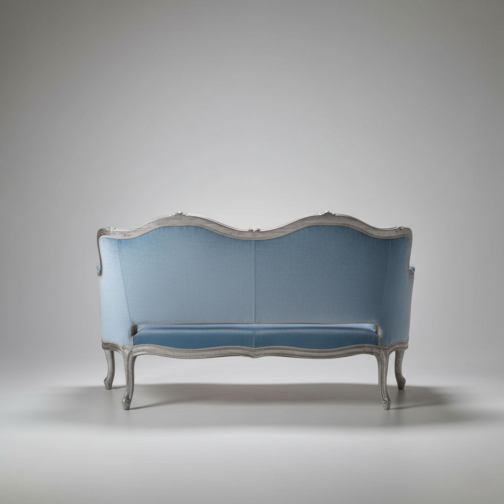 लिविंग रूम के लिए 3-सीटर नक्काशी सोफा मखमल असबाब और हाथ से दस्तकारी, और लक्जरी डिजाइन।