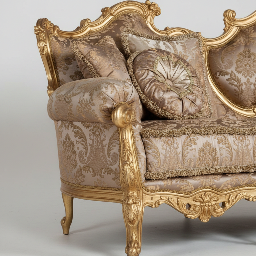 3-Seater Carving Sofa for Home for Luxurious Living Room Appeal, High-Durable Wood and High Quality Upholstery and Handmade design