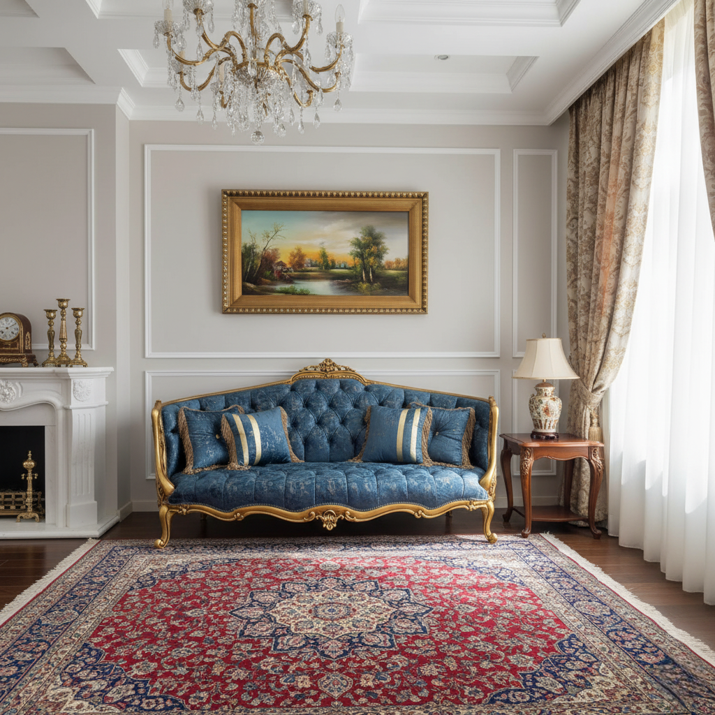 3-Seater Sofa For Luxurious Living Home Seating with Carving Design, Plush Velvet Fabric and Luxury Design