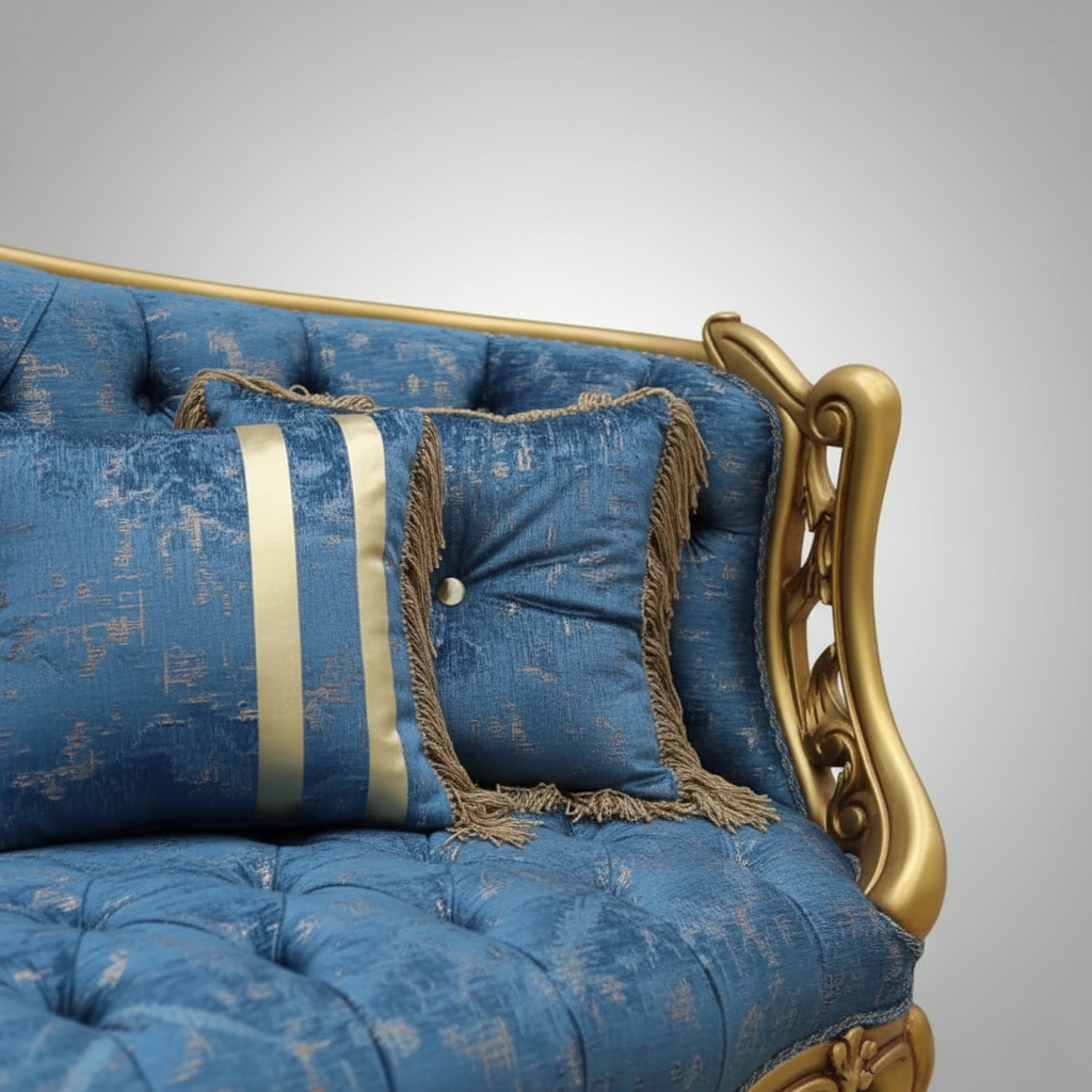 3-Seater Sofa For Luxurious Living Home Seating with Carving Design, Plush Velvet Fabric and Luxury Design