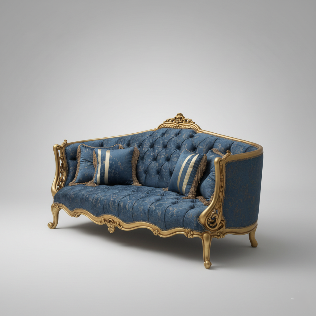 3-Seater Sofa For Luxurious Living Home Seating with Carving Design, Plush Velvet Fabric and Luxury Design