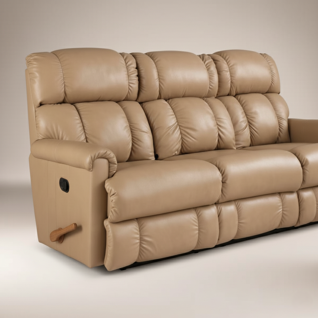 Premium 3-Seater Recliner Sofa with PU Leatherette Upholstery, Soft Padded, Seamless Recline, and Full-Body Support