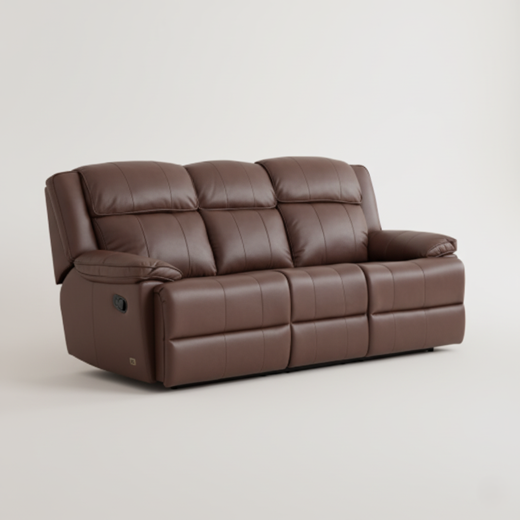 Elegant 3-Seater Recliner Sofa with PU Leatherette, Plush Padding, Smooth Reclining, and Superior Comfort Design